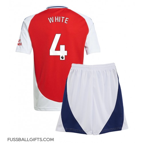 Arsenal Ben White #4 Fußballbekleidung Heimtrikot Kinder 2024-25 Kurzarm (+ kurze hosen)